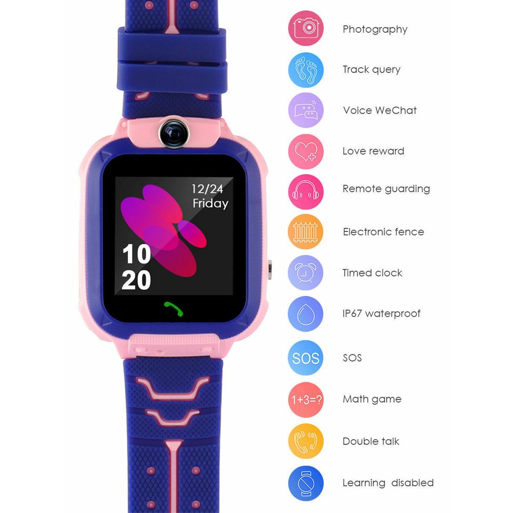 Boys Girls Children Q12 Smart Watch Kids Smart 2G Call Phone Waterproof Watch with Sim Card SOS Sports Digital Watches Tracker