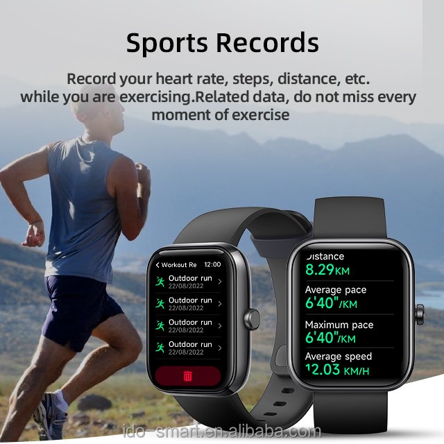 1.85 inch Smart Intelligent 24H heart rate monitoring watches Alexa Voice