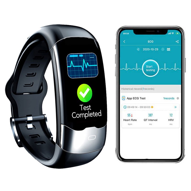 Spovan Waterproof ECG PPG HRV SPO2 Temperature Smart Watch Bracelet Health Tracker Blood Pressure Oxygen Smart Band
