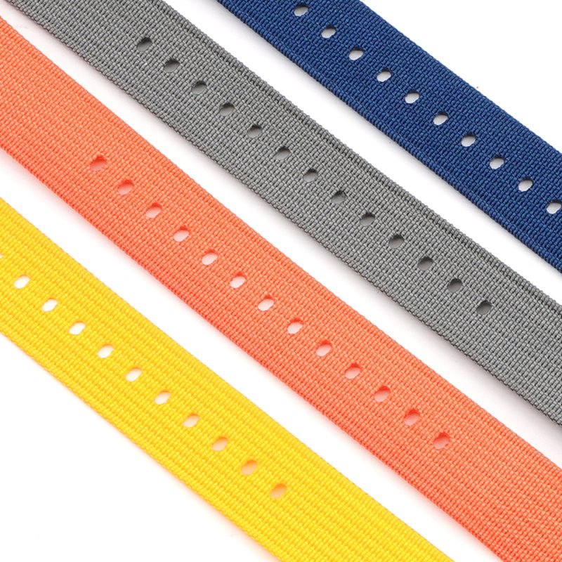 18mm 20mm 22mm 24mm Single Pass Bond Braided Ribbed Nylon Webbing Smart Watch Straps Canvas Wrist Watch Bands