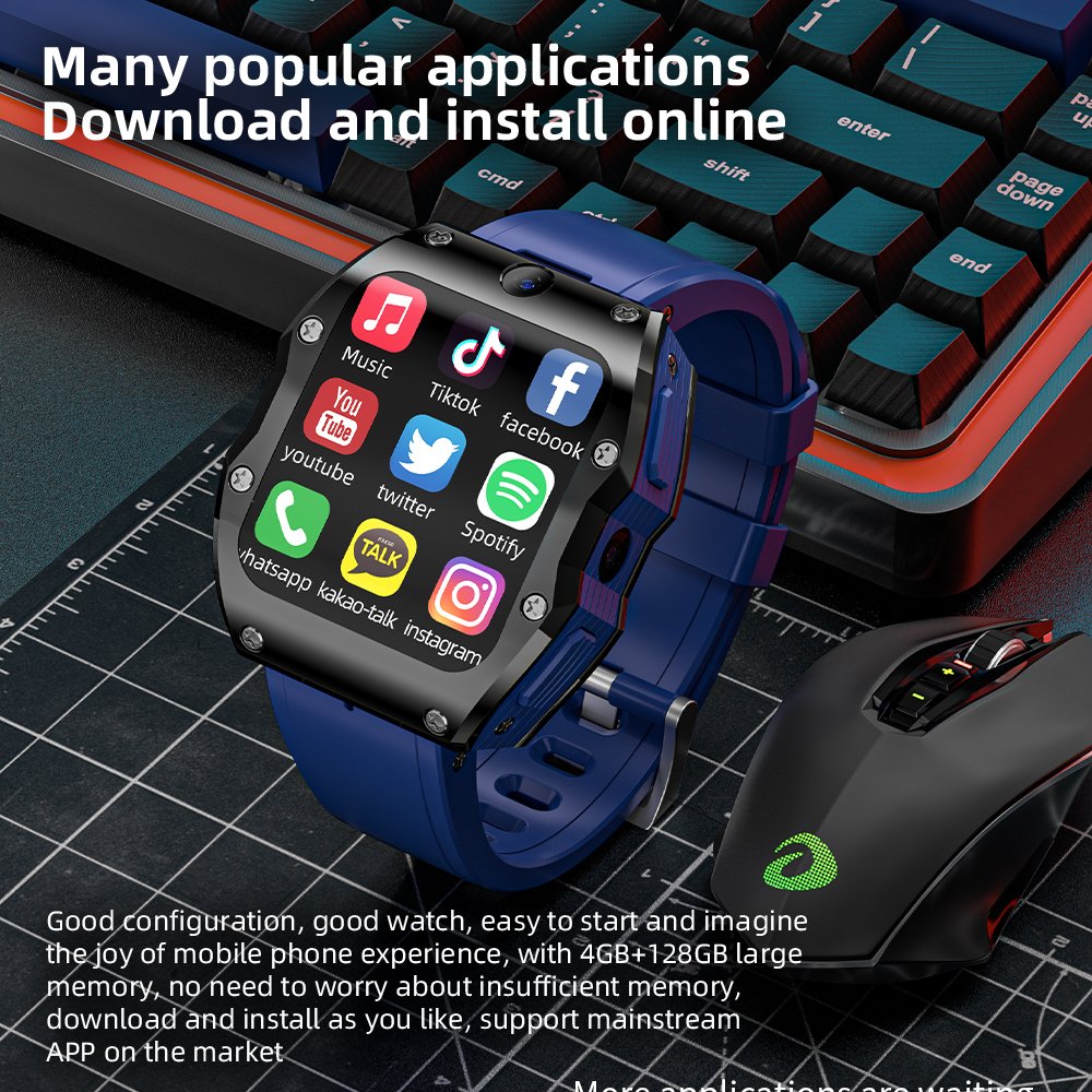 4G LTE Android 9.1 Smartwatch APPLLP 3 MAX 4+128GB GPS Dual Camera Sim Card 4G Smart Watch 2024
