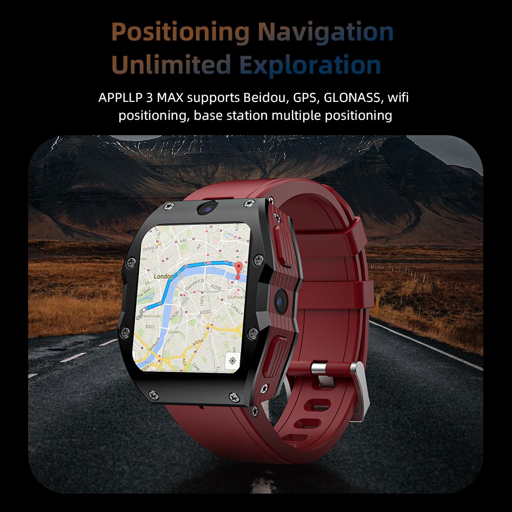 4G LTE Android 9.1 Smartwatch APPLLP 3 MAX 4+128GB GPS Dual Camera Sim Card 4G Smart Watch 2024