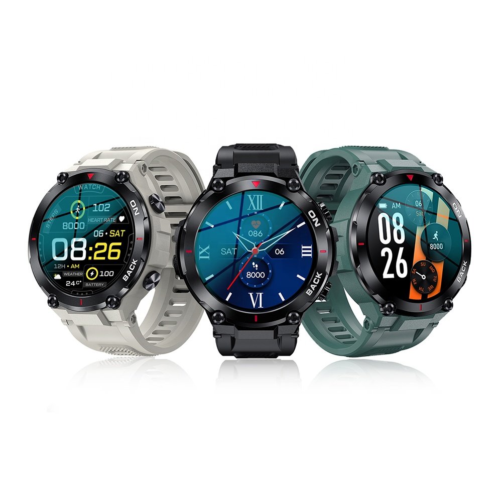 New Reloj K37 GPS Smart Watch K37 Sport Fitness Tracker IP68 Waterproof Outdoor 1.32 IPS 480mah Round Smartwatch for Men
