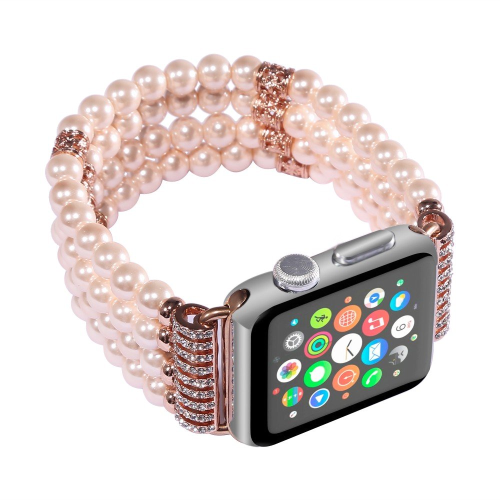 Fashionable Jewelry Red Beads rhinestone Strap for apple smart watch band