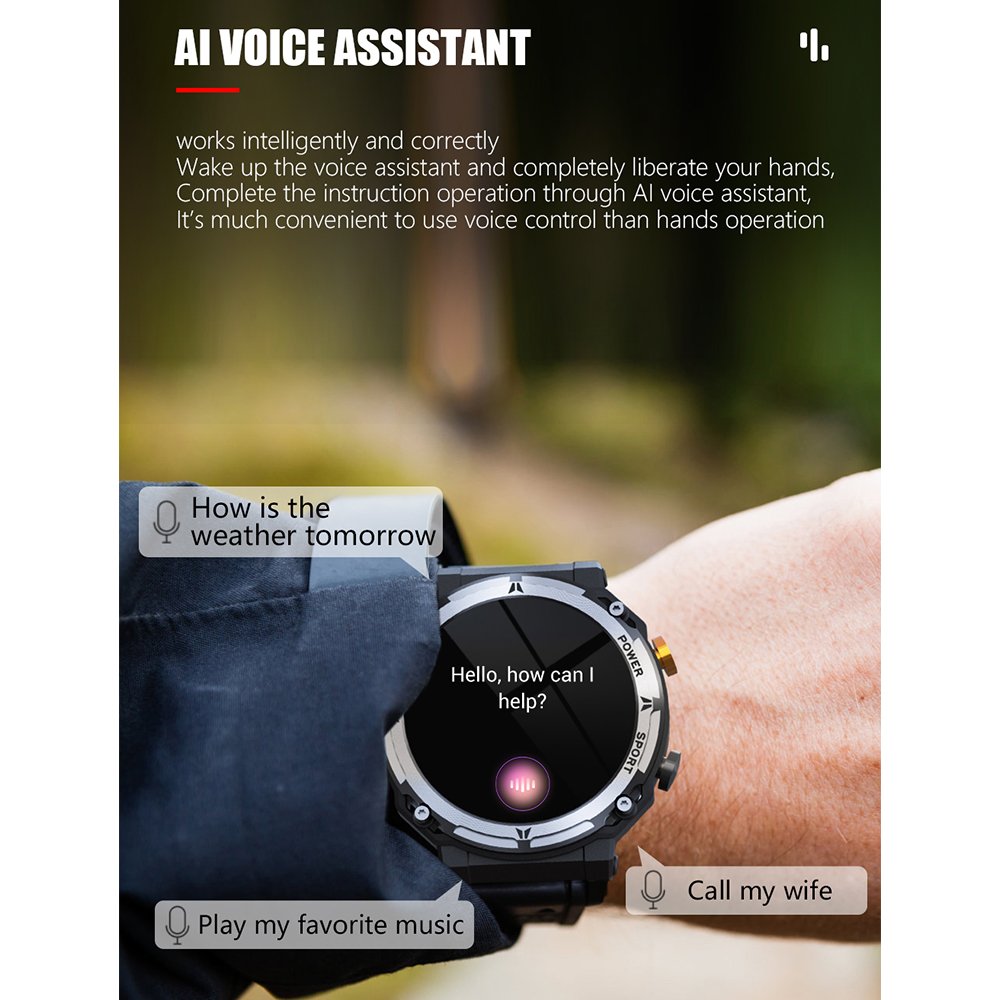 C21Pro Smart Watches For Men Heart Rate Blood Pressure Oxygen Monitor 1.39" Smartwatch Sport Watches For Android iOS