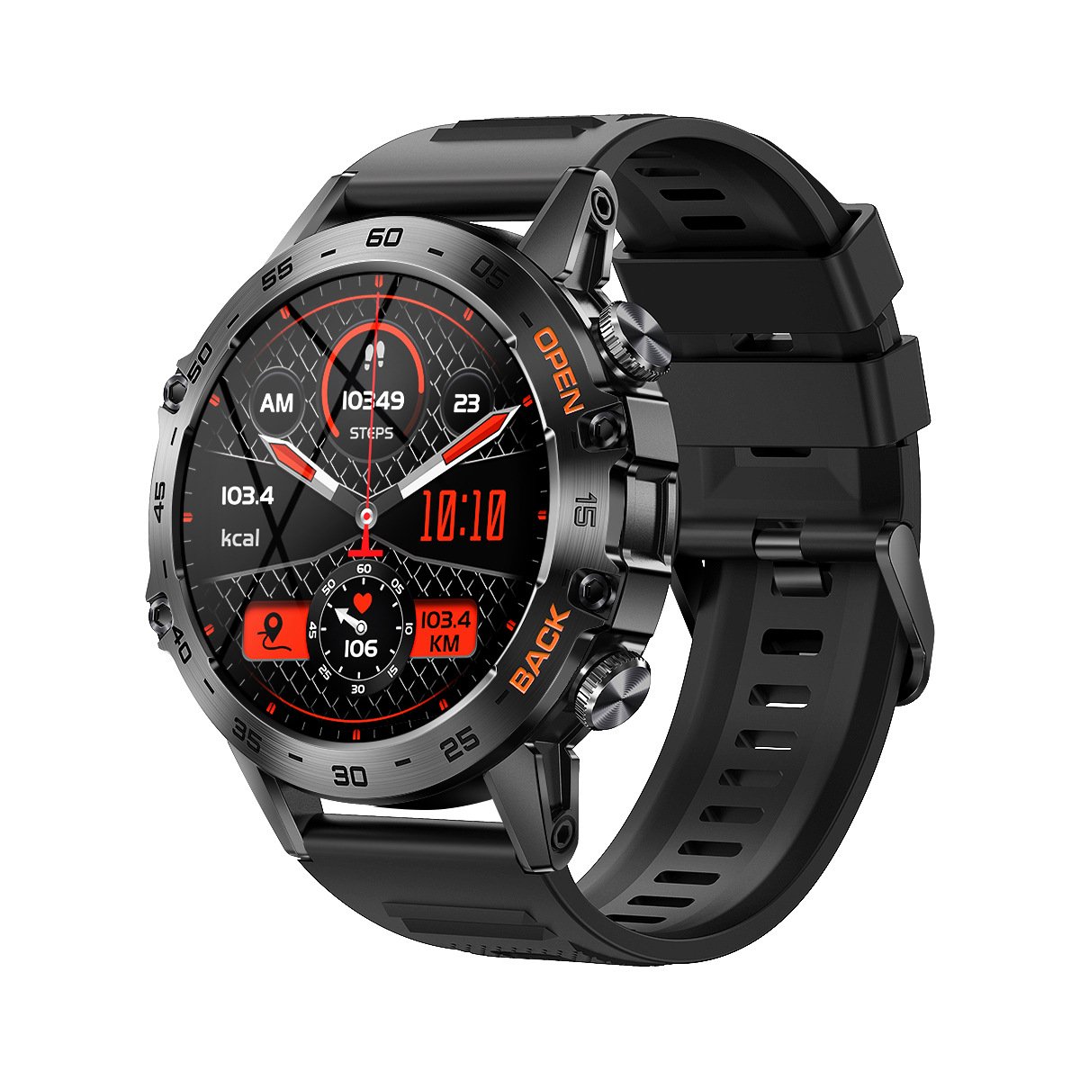 2024 Outdoor Sport Smartwatch 1.39 Round Screen 400mAh Battery Health Heart Rate BP Monitoring Waterproof K52 Smart Watch