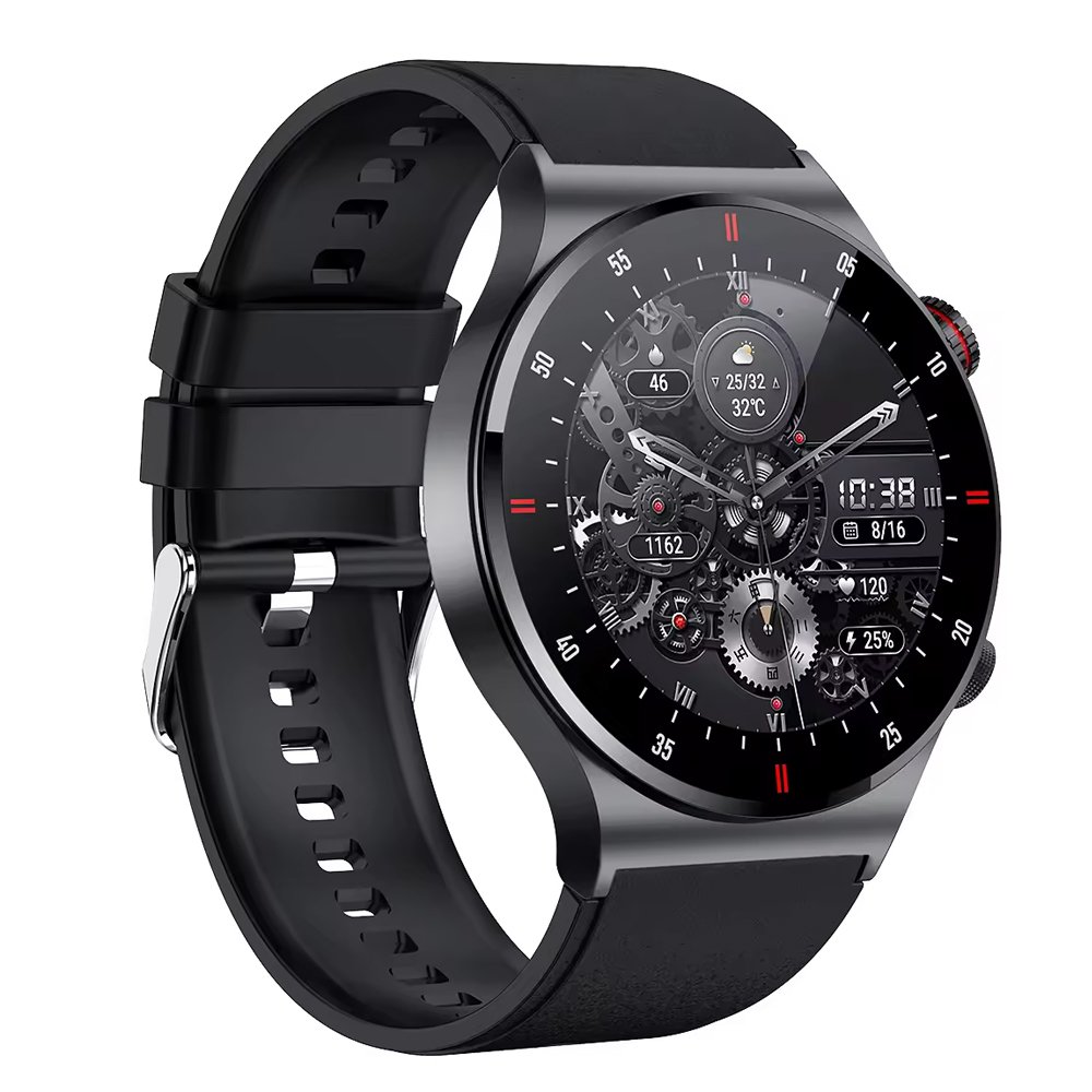 2024 QW33 1.28 inch Round Screen Magnetic Charging Smart Watches NFC BT Calling Health Monitoring Smart Watch For Men Women