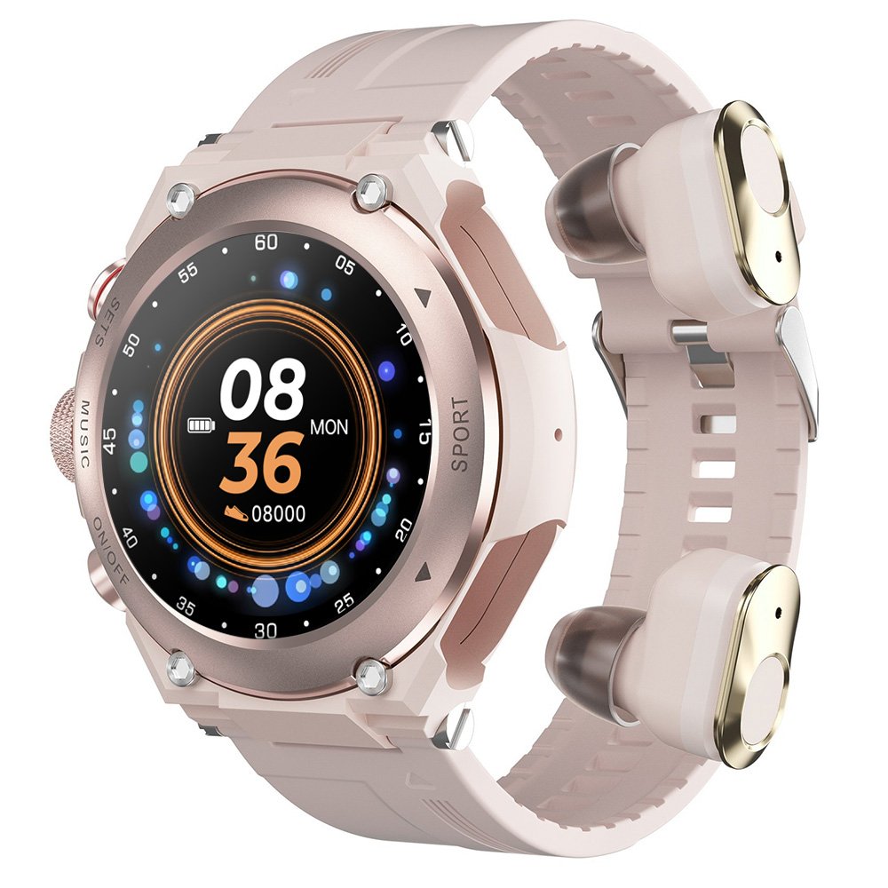 T92 Smart Watch TWS BT Headset 3-in-1 Call Heart Rate Blood Pressure Local Music Playback Outdoor Sports Smartwatch with Earbuds