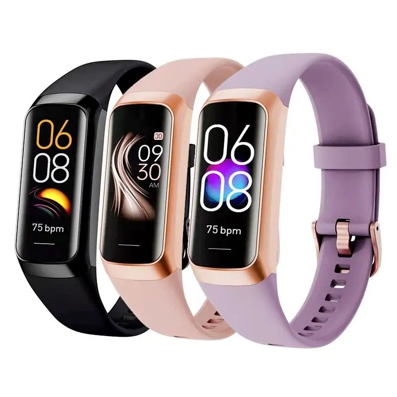 2023 Hot Selling Smart Band Blood Pressure Body Temperature C60 Fitness Tracker Heart Rate Amoled Smart Watch