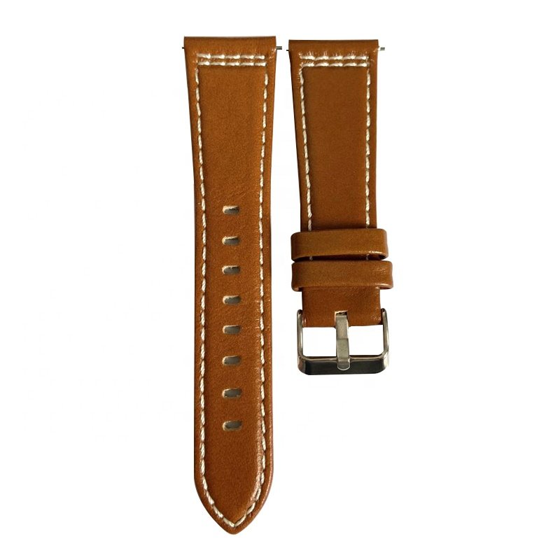 High-quality custom genuine calf business casual leather flat 22mm quick-release watch strap for fashion smart watch Samsung S3