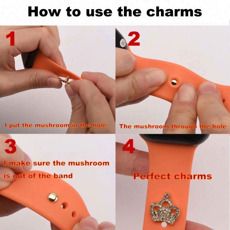 Factory Metal Decorative Ring Loops Smart Watch Band Charms Accessories Compatible for Watch Series 7 6 5 4 3