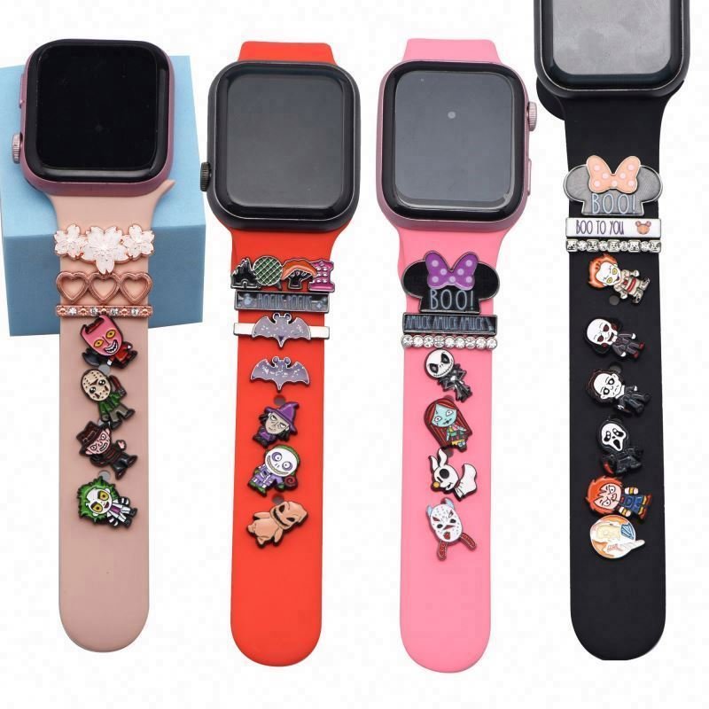 Factory Metal Decorative Ring Loops Smart Watch Band Charms Accessories Compatible for Watch Series 7 6 5 4 3