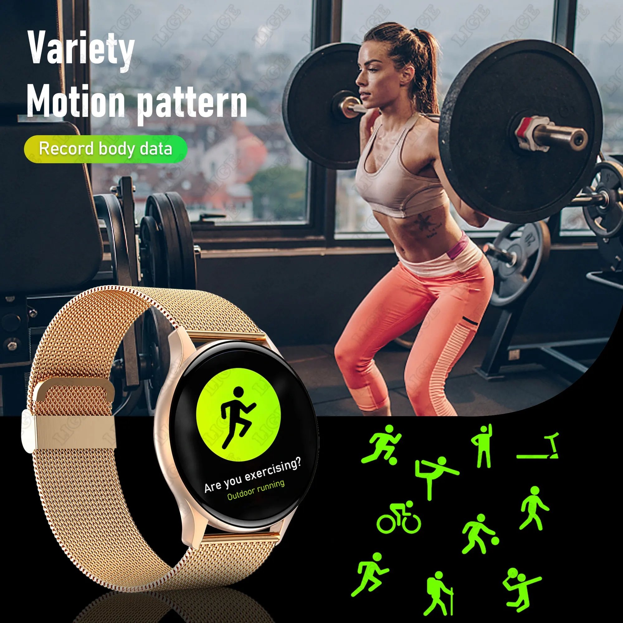 Flyrabbit Smart Watch HK89 For Women With NFC Amoled Touch Screen Heart Monitorting 1.43 Inch IP68 Waterproof Smartwatch 2024