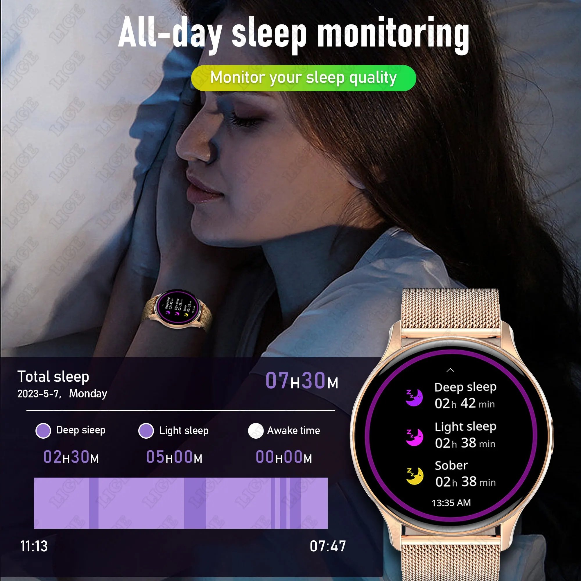 Flyrabbit Smart Watch HK89 For Women With NFC Amoled Touch Screen Heart Monitorting 1.43 Inch IP68 Waterproof Smartwatch 2024