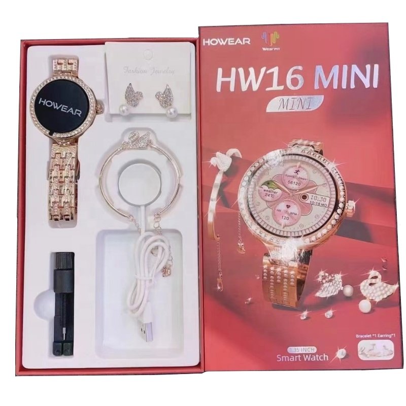 HW16 mini Smartwatch HD Full Touch Luxury Reloj Inteligente Rose Gold Voice assistant NFC Chat GPT Women hw16mini smart watch
