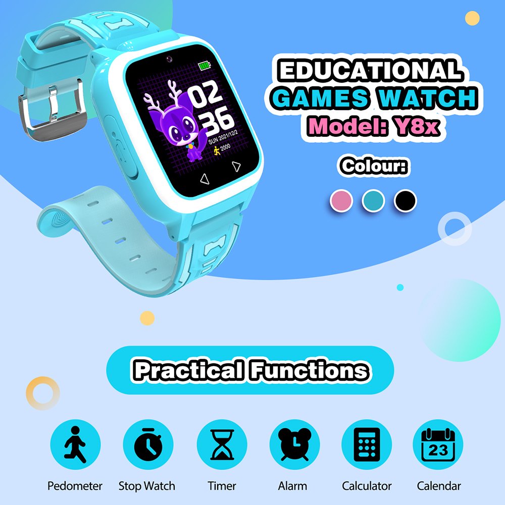 2022 Smart watch with games Y8x 1.4inch IPS touch screen gaming smart watch with cameras 25 puzzle games for kids multi-language