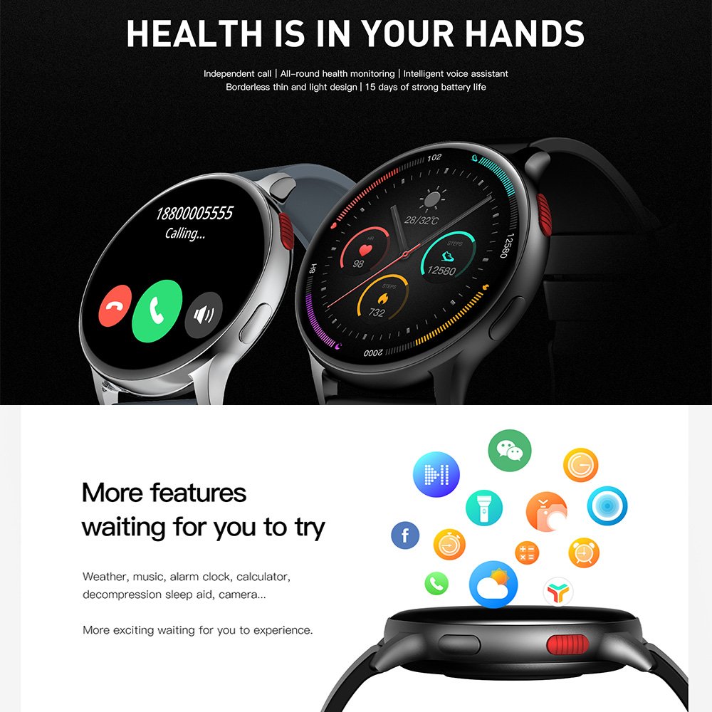 ZL40 1.43 inch round AMOLED screen CPU SicheSF551-QFN 220 MAH 100+ sports modes BT call phone smart watch Dafit smartwatch