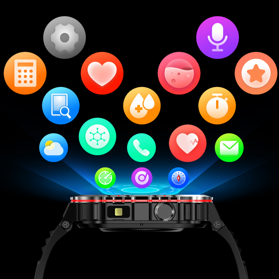 outdoor sport smart watch 2024 flashlight compass fitness tracker relojes 1ATM waterproof montre connecte watch smart for Men
