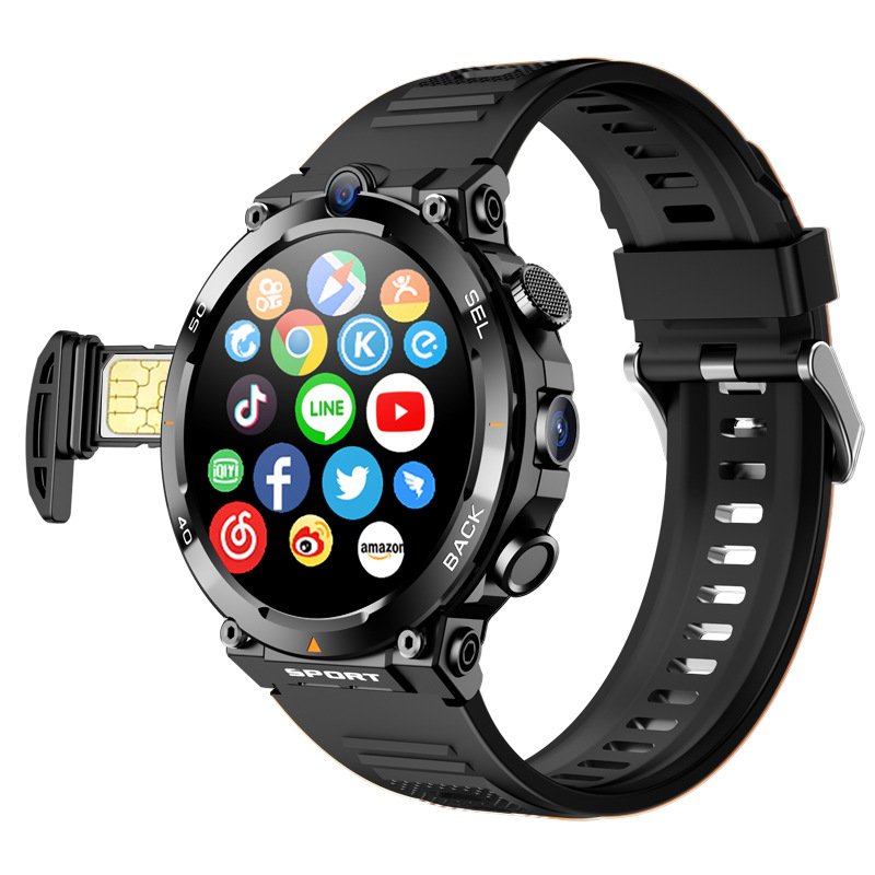 new arrival mobile 4G 5G smart watch H10 WiFi GPS dual camera video call NFC 4+64GB 900MAH battery Android men sport smart watch
