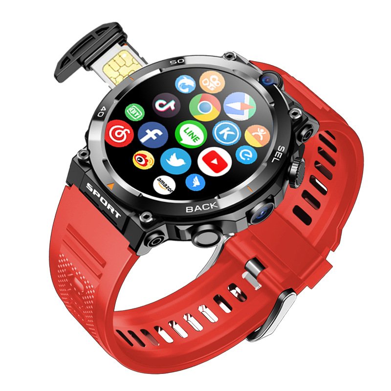 new arrival mobile 4G 5G smart watch H10 WiFi GPS dual camera video call NFC 4+64GB 900MAH battery Android men sport smart watch