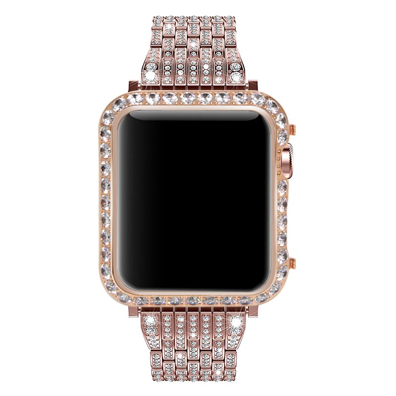 Luxutry Stainless Steel Big Diamond Case Cover For Apple Watch Series 2/3/4/5/6/7/8/SE/Ultra 49mm
