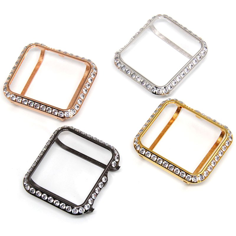 Luxutry Stainless Steel Big Diamond Case Cover For Apple Watch Series 2/3/4/5/6/7/8/SE/Ultra 49mm