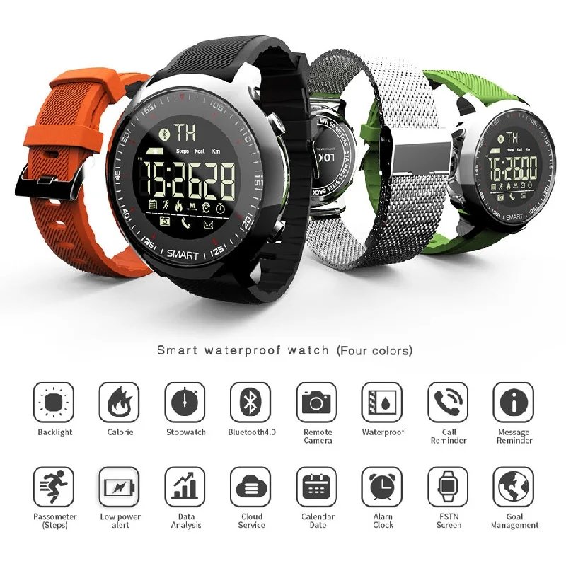 Smart Watch Men MK18 FSTN Screen Bluetooth Passometer Remote Camera Waterproof Call Message Reminder Smartwatches
