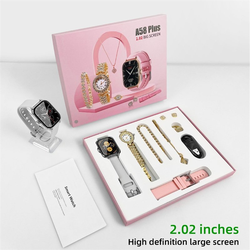 A58 Plus Smartwatch Suit Double Watches Men Women Smart Bracelet A58 PLUS 7 in1 Smart Watches