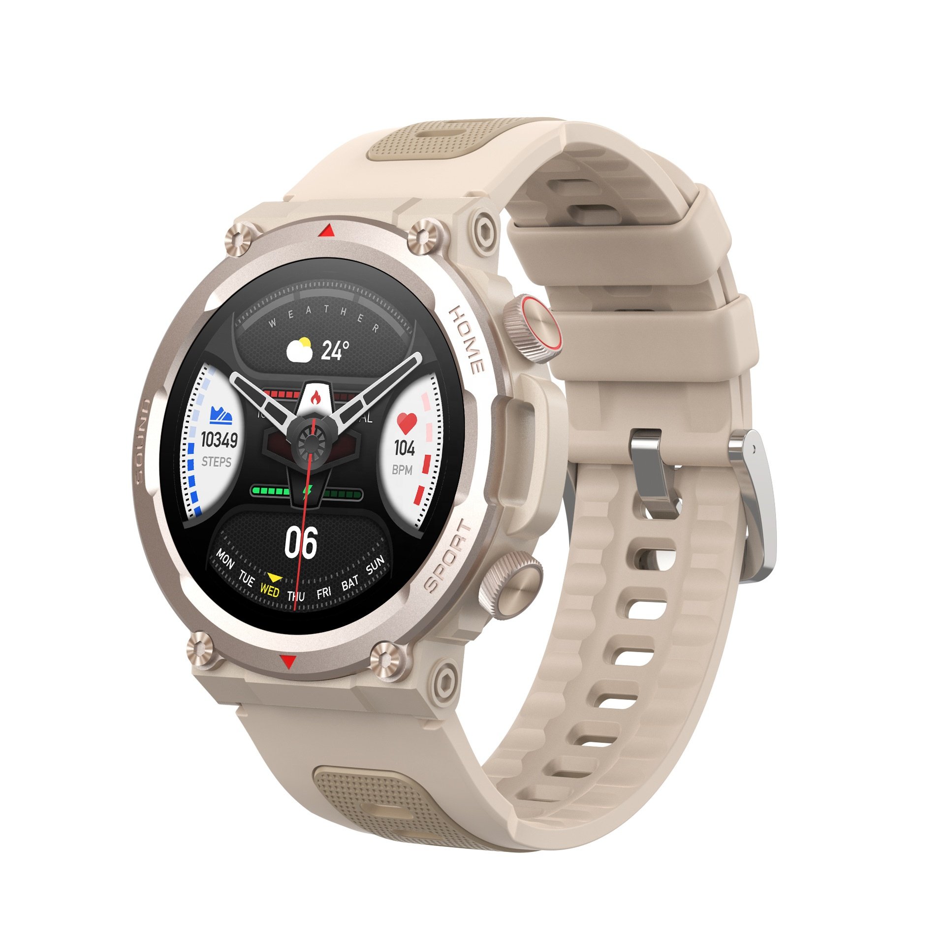 2024 New sport smart watch S56T Double color strap music phone call water resistance unisex watch