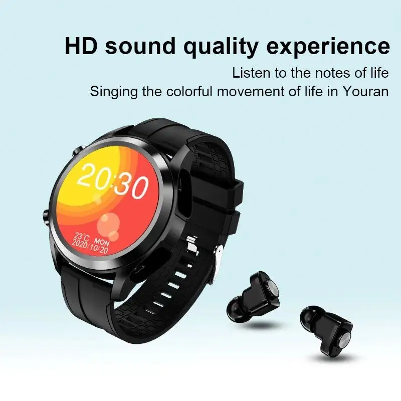 JM03 Smart Watch TWS Earphone Blue tooth Headset Earphone 2 in 1 HIFI Stereo Wireless Sports Music Playing Smartwatch