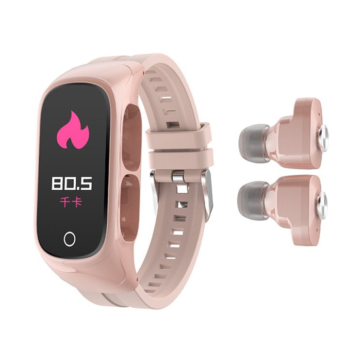 High quality hot selling 2 in 1 waterproof reloj smartwatch N8 smart watch with earbuds earphone
