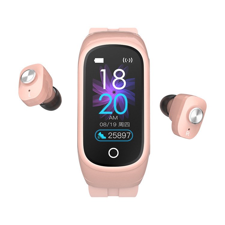 High quality hot selling 2 in 1 waterproof reloj smartwatch N8 smart watch with earbuds earphone