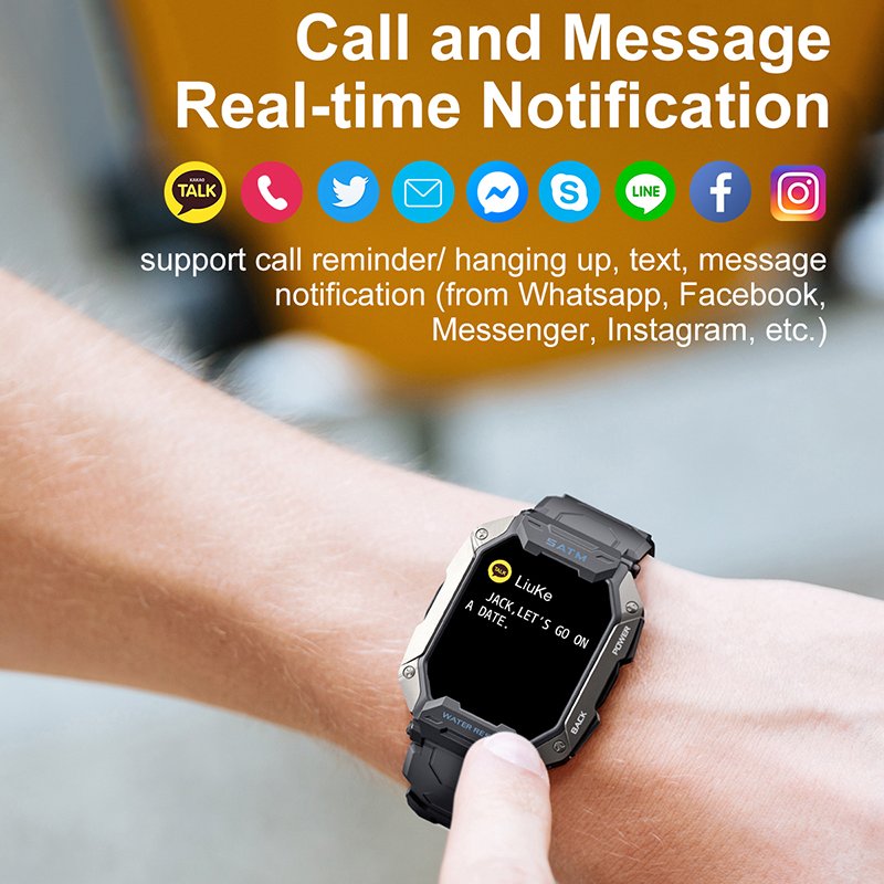 2024 LIGE wearable devices Smart Watches for Men 5ATM Waterproof Smartwatch Fitness Swim Bracelet Camouflage Digital Watch sport