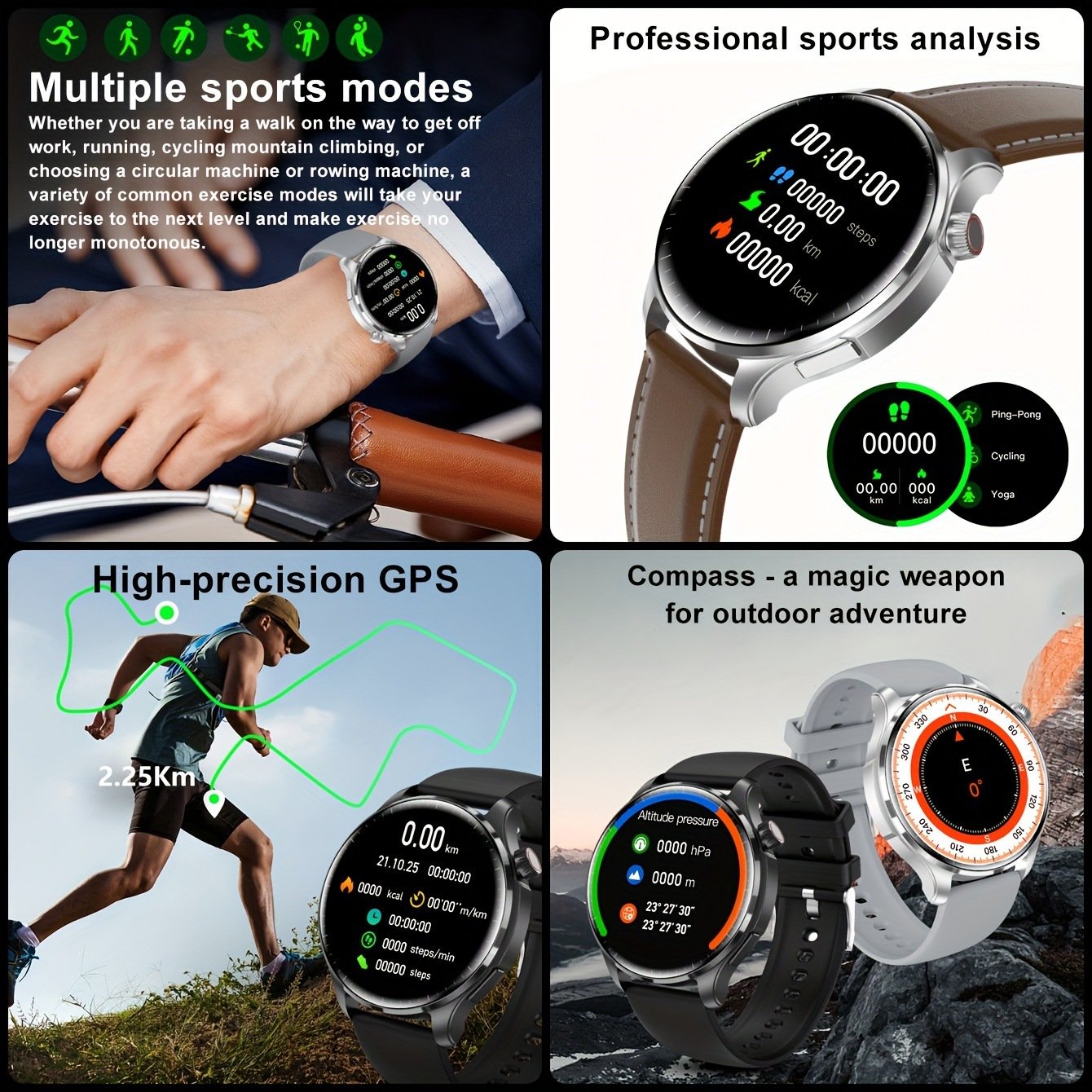 M13 Smart Watch GT4PRO NFC Smart Watch GPS Compass Outdoor Sports Smart Watch With 1.6inch HD Screen