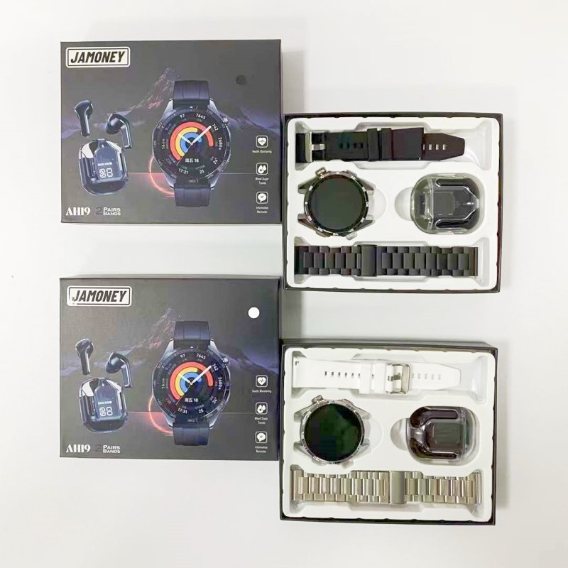 AH19 Smart watch with earbands 2in1 fashion high quality fitness tracker heart rate monitor android reloj smart watch