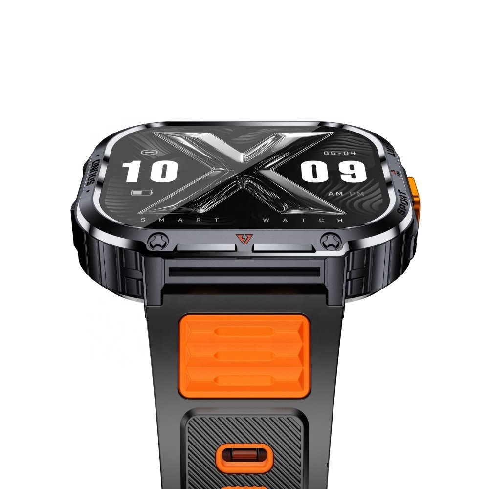 2024 NX23 2.0 Inch Smart Watch with Flashlight IP68 Waterproof Heart Rate Blood Oxygen Men Outdoor Sports Smartwatch
