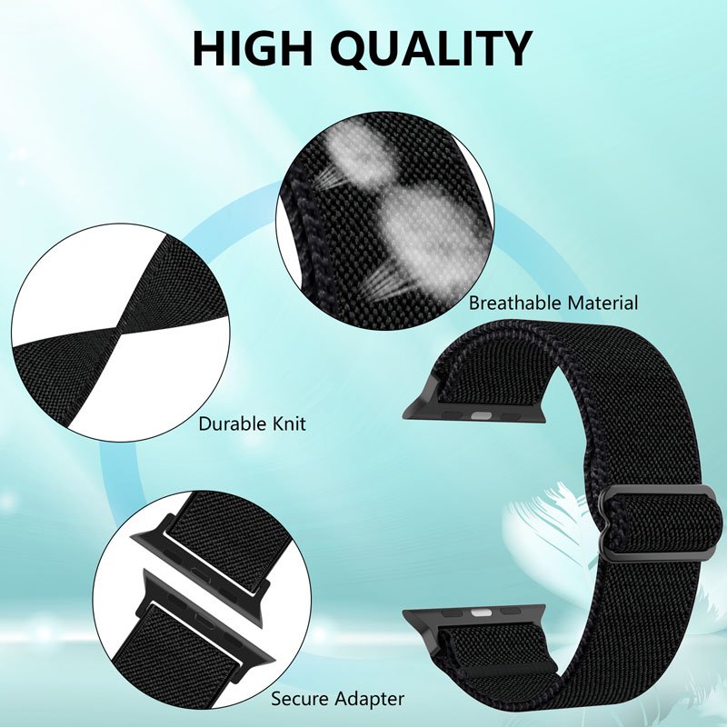 Hot sale Durable Wrist Replacement Elastic coolyep Nylon braidedBand for Apple Smart Watch Strap