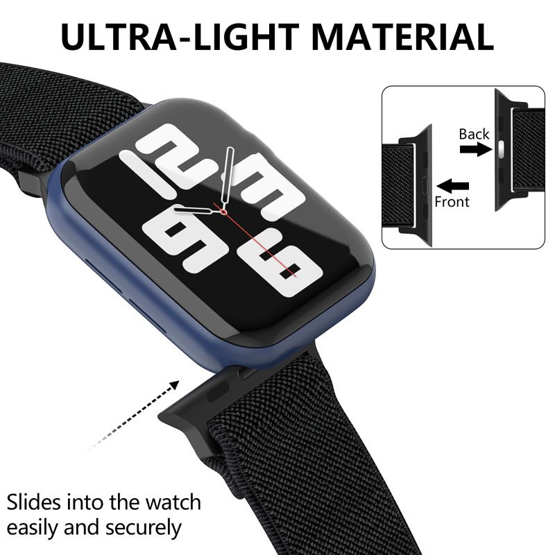 Hot sale Durable Wrist Replacement Elastic coolyep Nylon braidedBand for Apple Smart Watch Strap