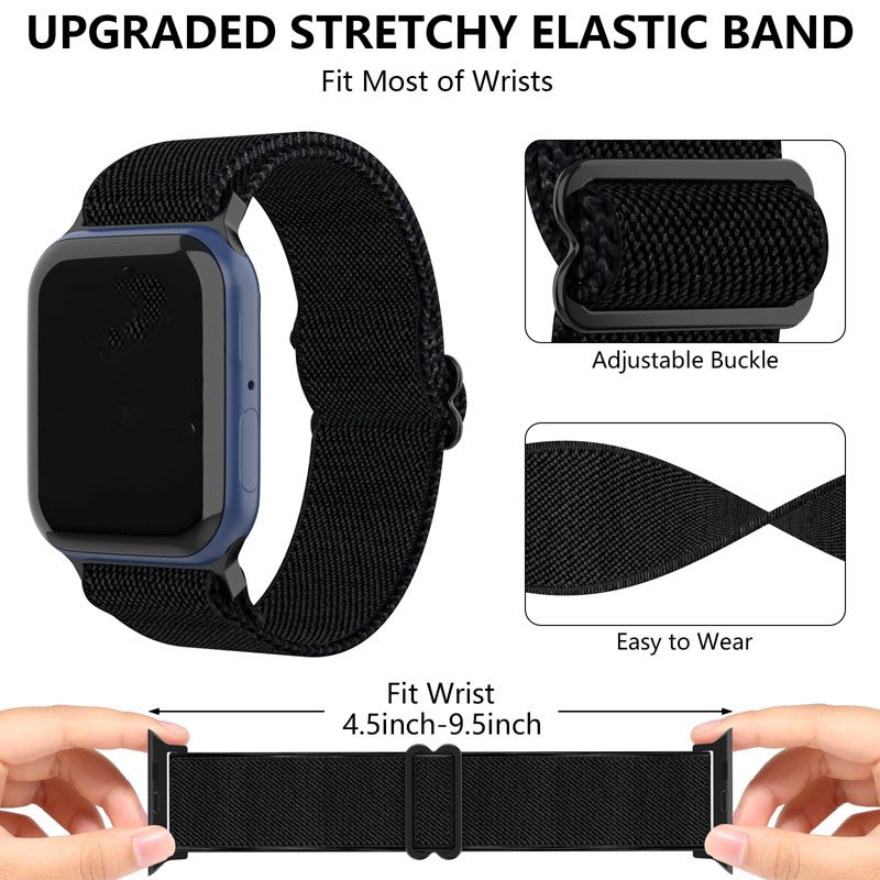 Hot sale Durable Wrist Replacement Elastic coolyep Nylon braidedBand for Apple Smart Watch Strap