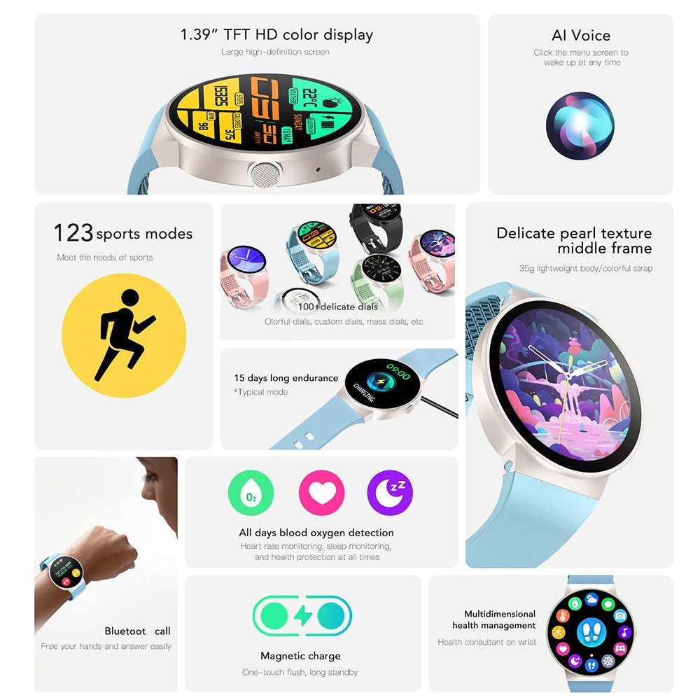 ZL78 pro Smart Watch for Men Women BT Calling Watch Heart Rate Monitor Reloj Smartwatch with Long Battery Life Dafit APP