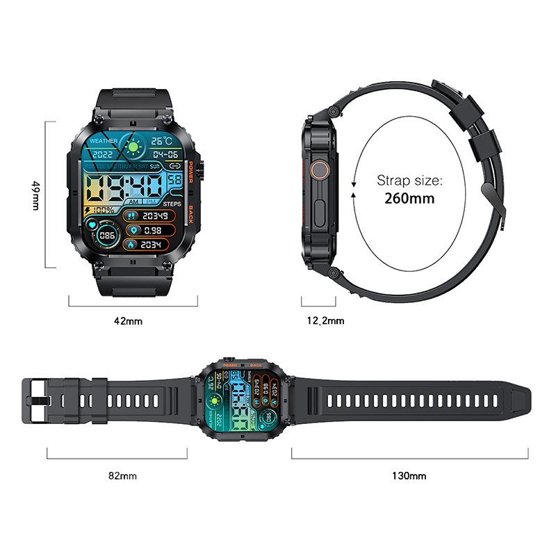 2024 K57 PRO Hot sales Long standby 400 m Ah smartwatch 1.96 inch full touch screen fitness BT calling smart watches