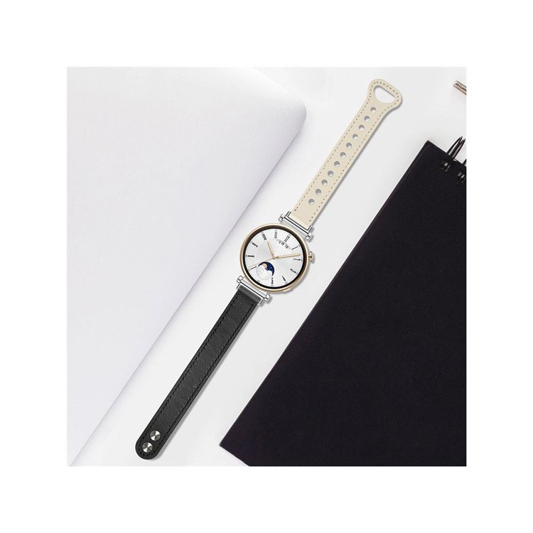 18 20 22mm Band for Galaxy Watch 3 4 5 6 Classic Active Dual Studs Calf Striped Leather Smart Watch Strap