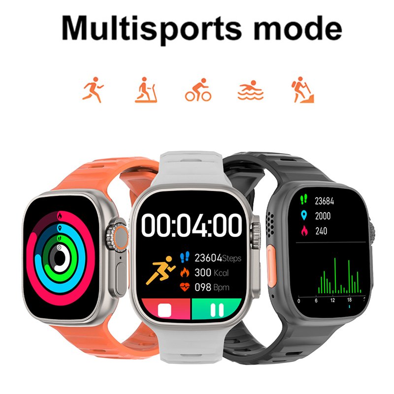 Smart sport watches MAFAM DT8 ultra 2.0 inch touch big screen wireless charging nfc payment intelegance watch factory