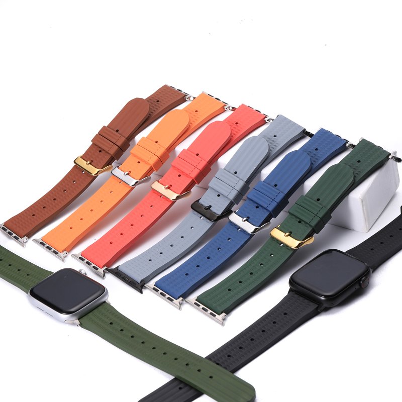 watch bands FKM Silicone Rubber wristwatch Straps loop replacement for i watch series 8 7 6 5 4