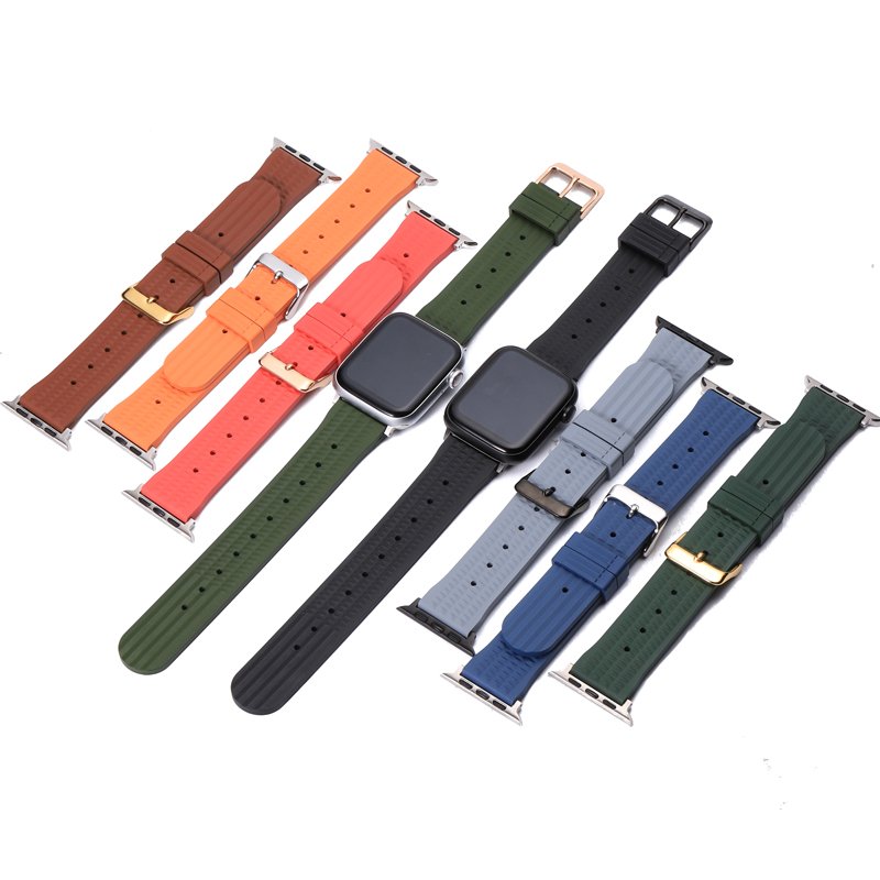 watch bands FKM Silicone Rubber wristwatch Straps loop replacement for i watch series 8 7 6 5 4