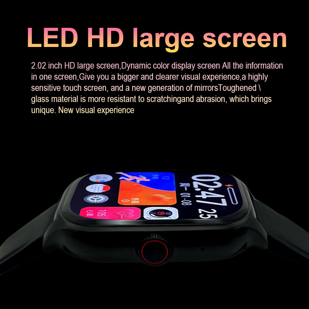 Classic Smart Watch 2.01inch Screen BT Call Women's Health MonitoringVoice Assistant Men Sports Smartwatch