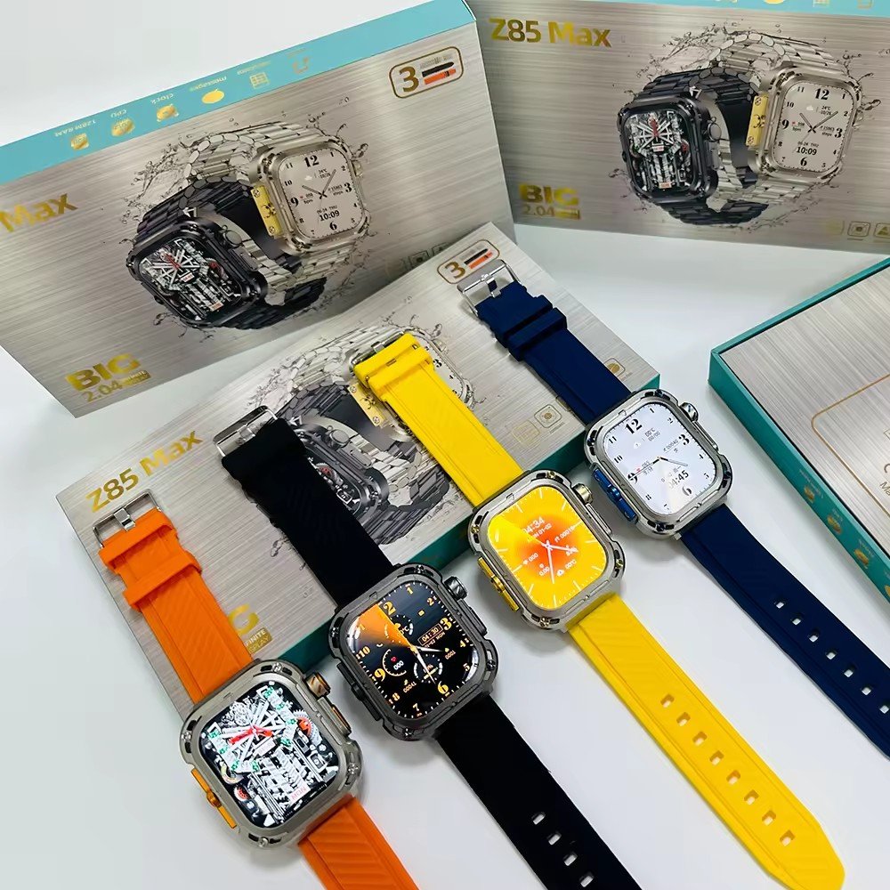 2024 Smartwatch Z85 Max With 3 Different Straps with IPS Square Screen Waterproof Compass NFC Heart Rate Inteligente Smart Watch