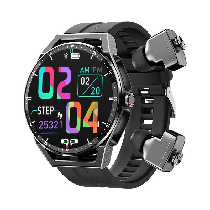 New Arrive 280mah Health Monitor T20 2 in 1 Smart Watch Earbuds Blood Oxygen BT Calling Sleep Monitor Clock Round With Earphone
