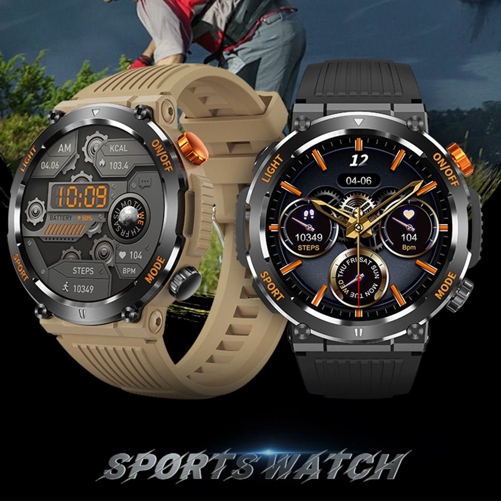 2024 New Outdoor GPS trajectory Smart Watch men Wearing LED flashlights Watch 1.46"AMOLED Waterproof Display Smartwatch