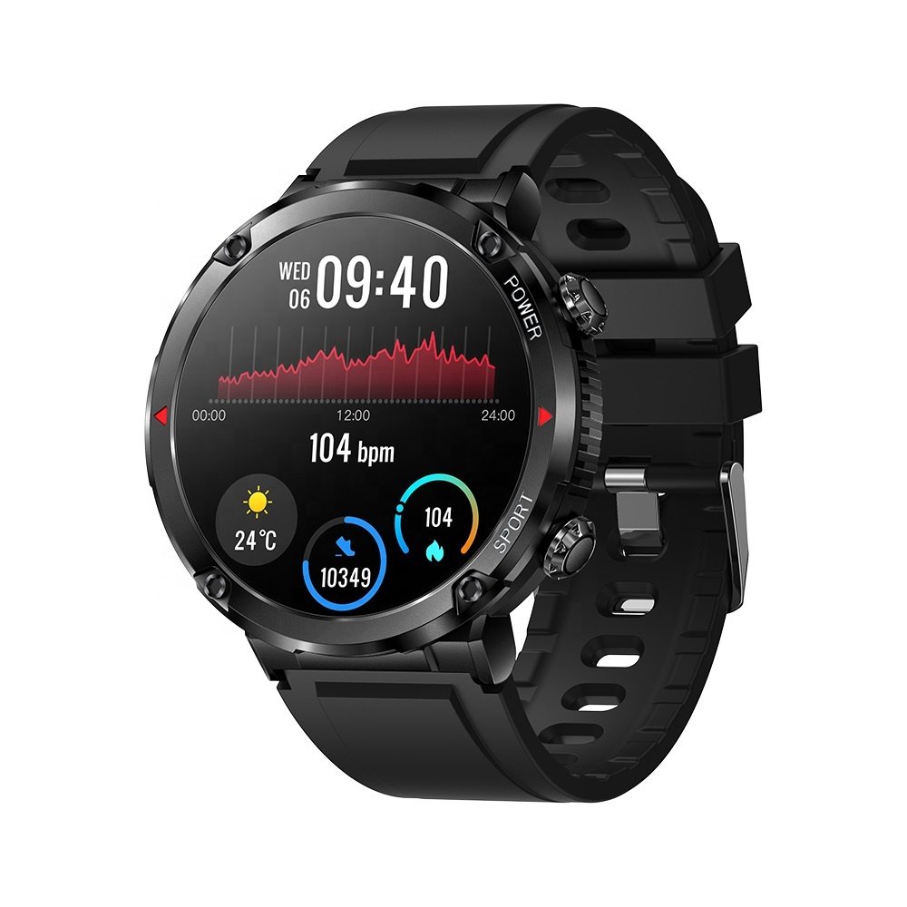 Qwatch Pro Smart Watch T30 BT Call IP68 Waterproof Heart Rate Fitness Tracker Sports Men 1.6 Inch Large Screen Round Smart Watch